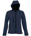 46802 Ladies Replay SOL'S Ladies Replay Hooded Soft Shell Jacket French Navy colour image